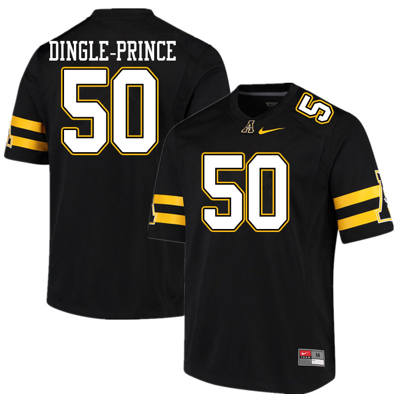 Men #50 DeAndre Dingle-Prince Appalachian State Mountaineers College Football Jerseys Sale-Black - Click Image to Close